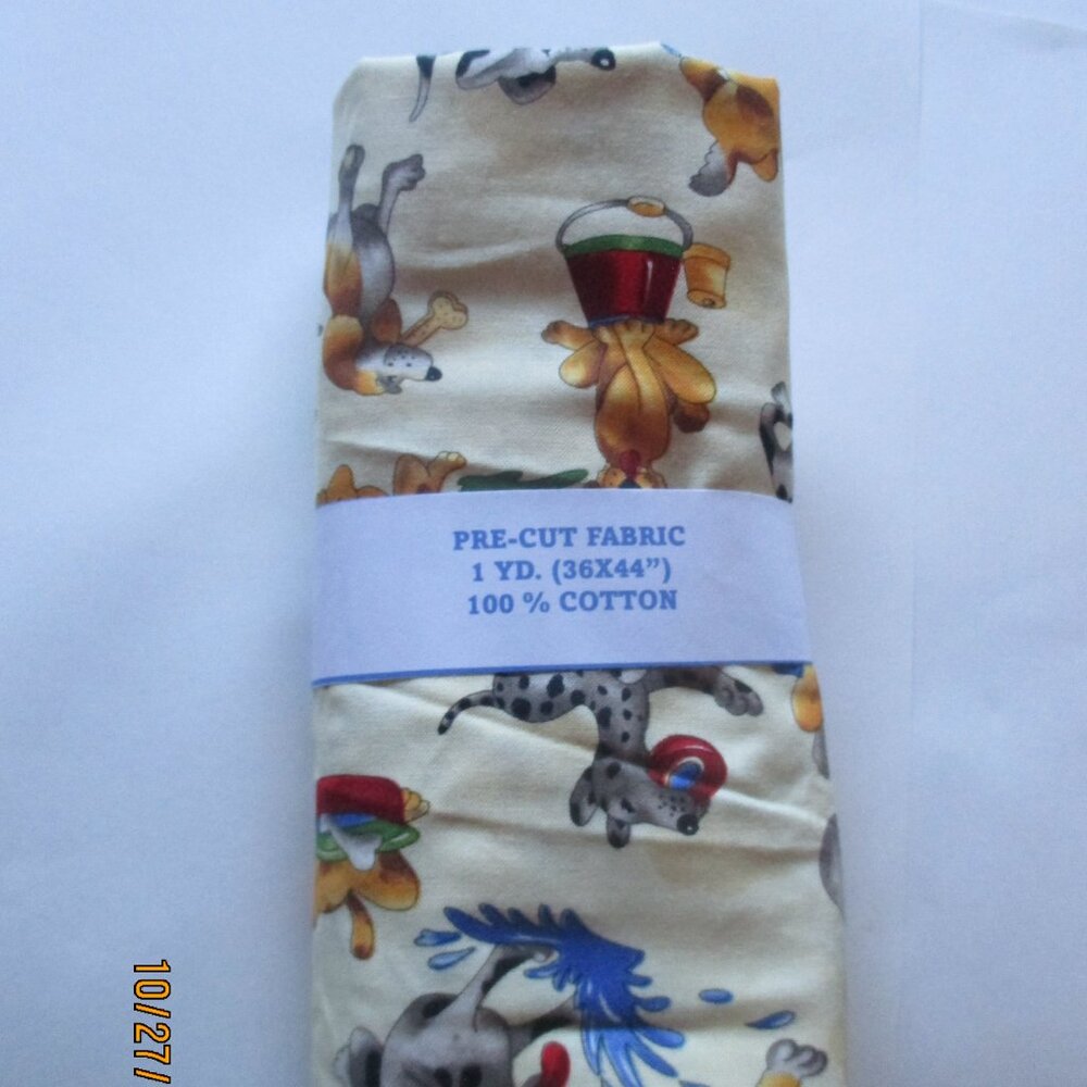 WHISKERS & PAWS FABRIC/45X34/100% COTTON/NEW